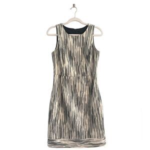 J. Crew beautiful sleeveless textured black & cream midi dress Women’s 4